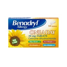 Benadryl Allergy Hayfever One A Day Tablets 14 Pack Seasonal Comfort Support