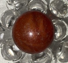 Red Slag Swirl Shooter Marble 0.90  UV Reactive Cadmium Glass Orange Glow