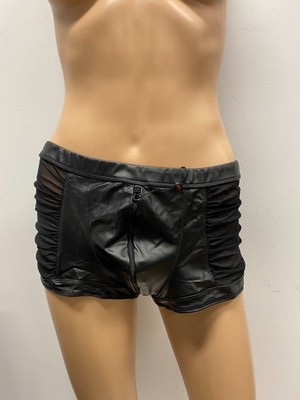 Men's Boxer Maison Catanzaro Size XL Theon Wetlook Black Zip New  