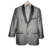 Boccaccio Uomo Boys Gray Shawl Collar Tuxedo Blazer Jacket Size 18