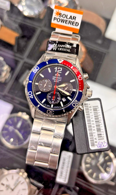 Orient Mako Solar Powered Pepsi Watch RA-TX0201L10B Men's for sale Orient Mako Solar Powered Pepsi Watch RA-TX0201L10B Men's for sale