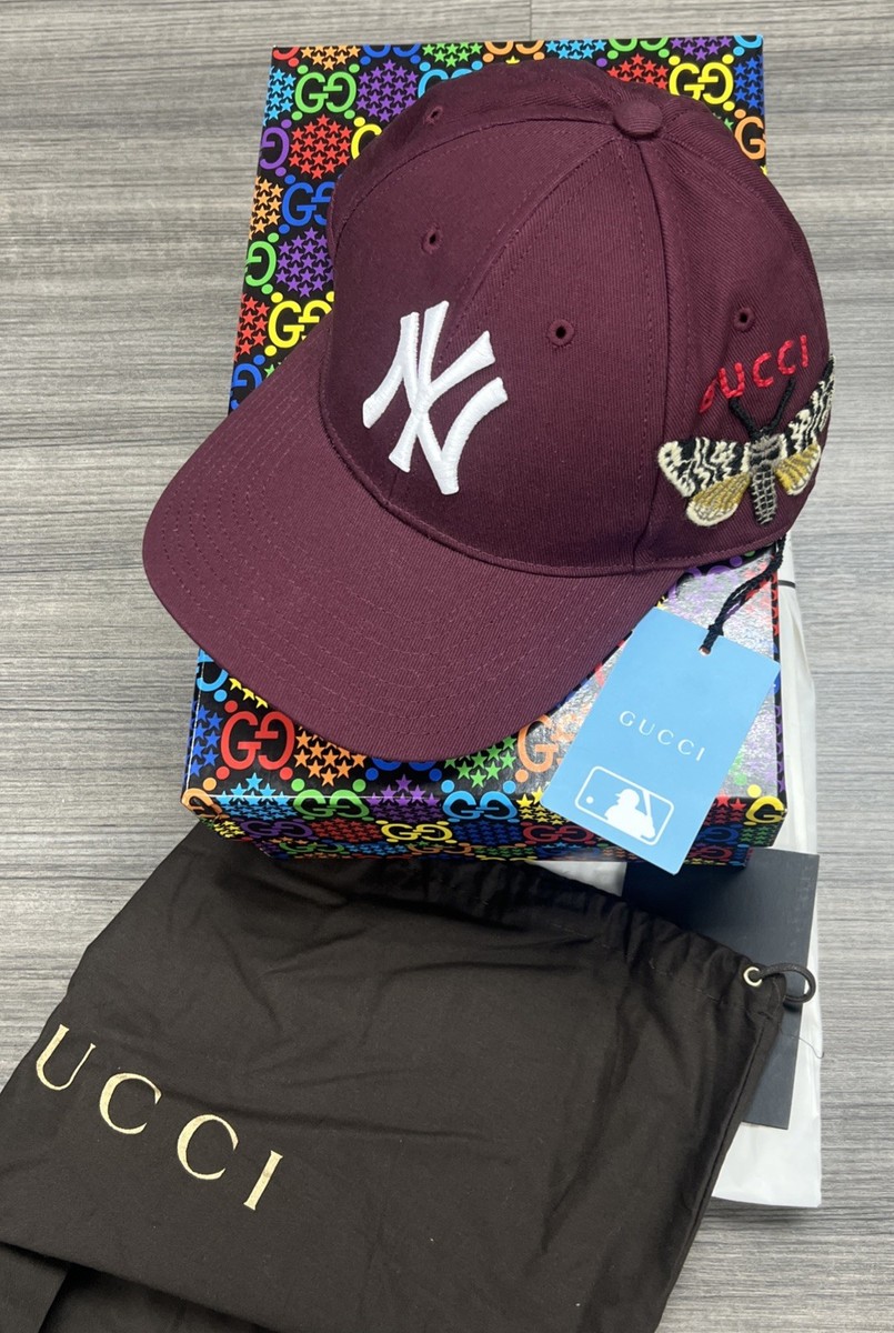 Gucci New York Yankees Baseball Hat Cap Butterfly Embroidery BNWTB