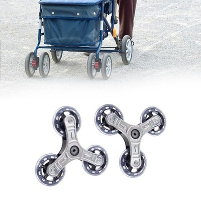 2x Dreieck Caster Einkaufswagen Klapp Einkaufswagen Treppensteigen Räder