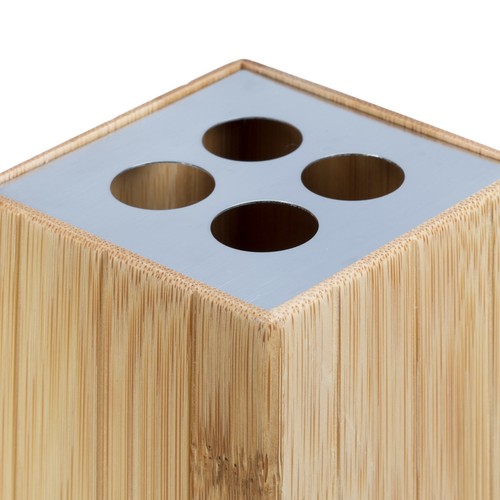 Badaccessoires bambus Badezimmer Set nachfüllbar rostfrei Seifenhalter Set - Bild 6 von 6