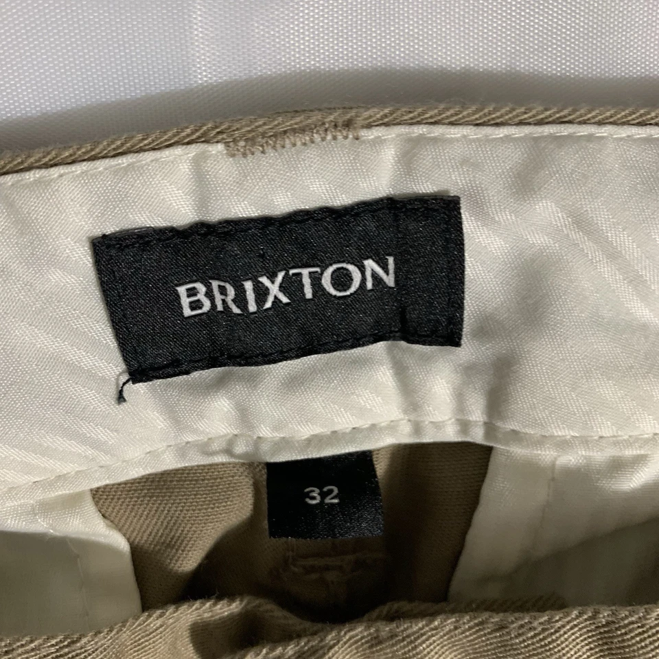 Pantalones chinos Brixton Reserve para hombre talla 32 x 32 corte estándar caqui  Foto 3 de 4