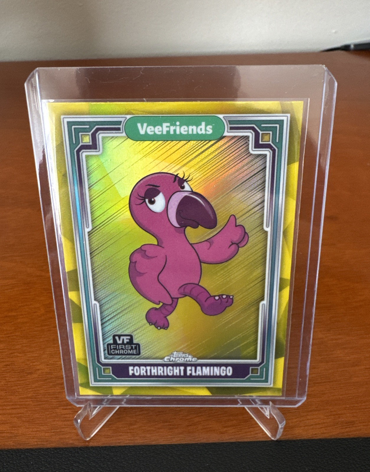 2025 VeeFriends Topps Chrome Forthright Flamingo Yellow Refractor #25