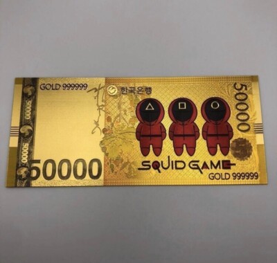 24k Gold Foil Plated Squid Games Banknote Anime Collectible