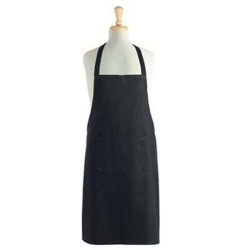 1 Pack Chino Chef Cotton Apron w/ Pocket Black Catering Cooking Kitchen Crafts - Picture 1 of 6
