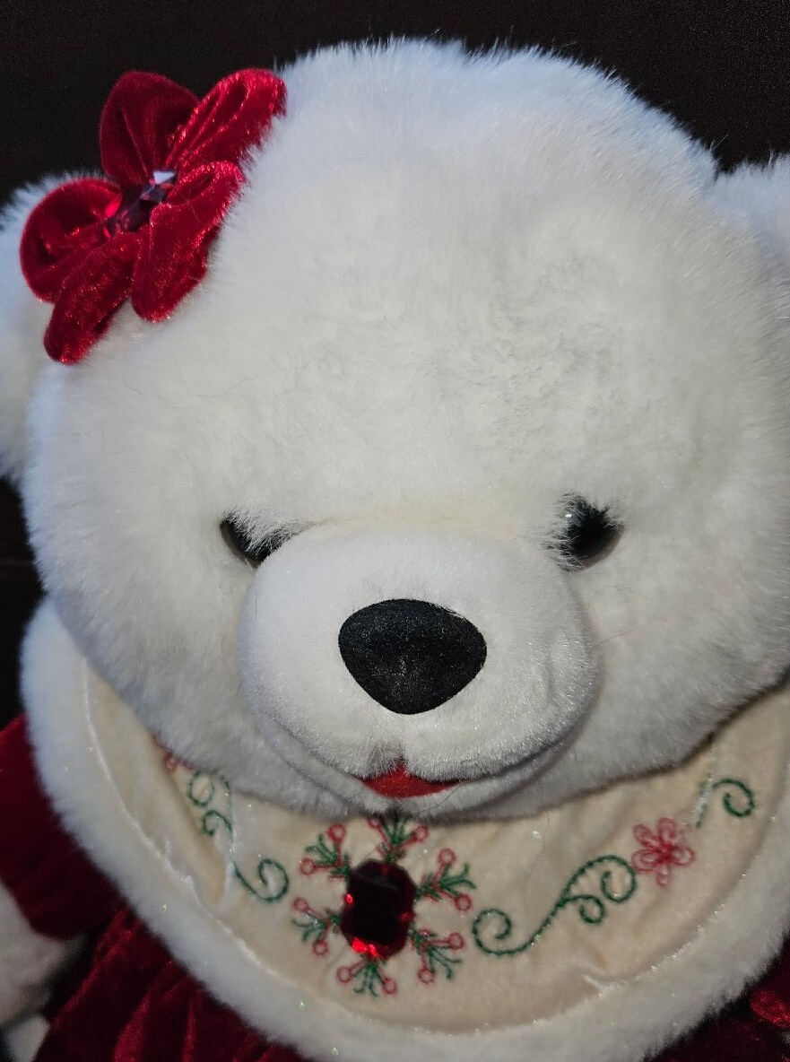 Walmart 19” Teddy Bear Snowflake Girl 2009 Dan Dee Christmas White