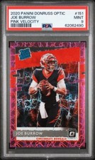 2020 Donruss Optic Joe Burrow Pink Velocity #/79 Rated Rookie - PSA 9 Mint RC