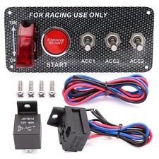 DC 12V Ignition Switch Panel 5 in 1 Car Engine Start Push Button Toggle Panel...