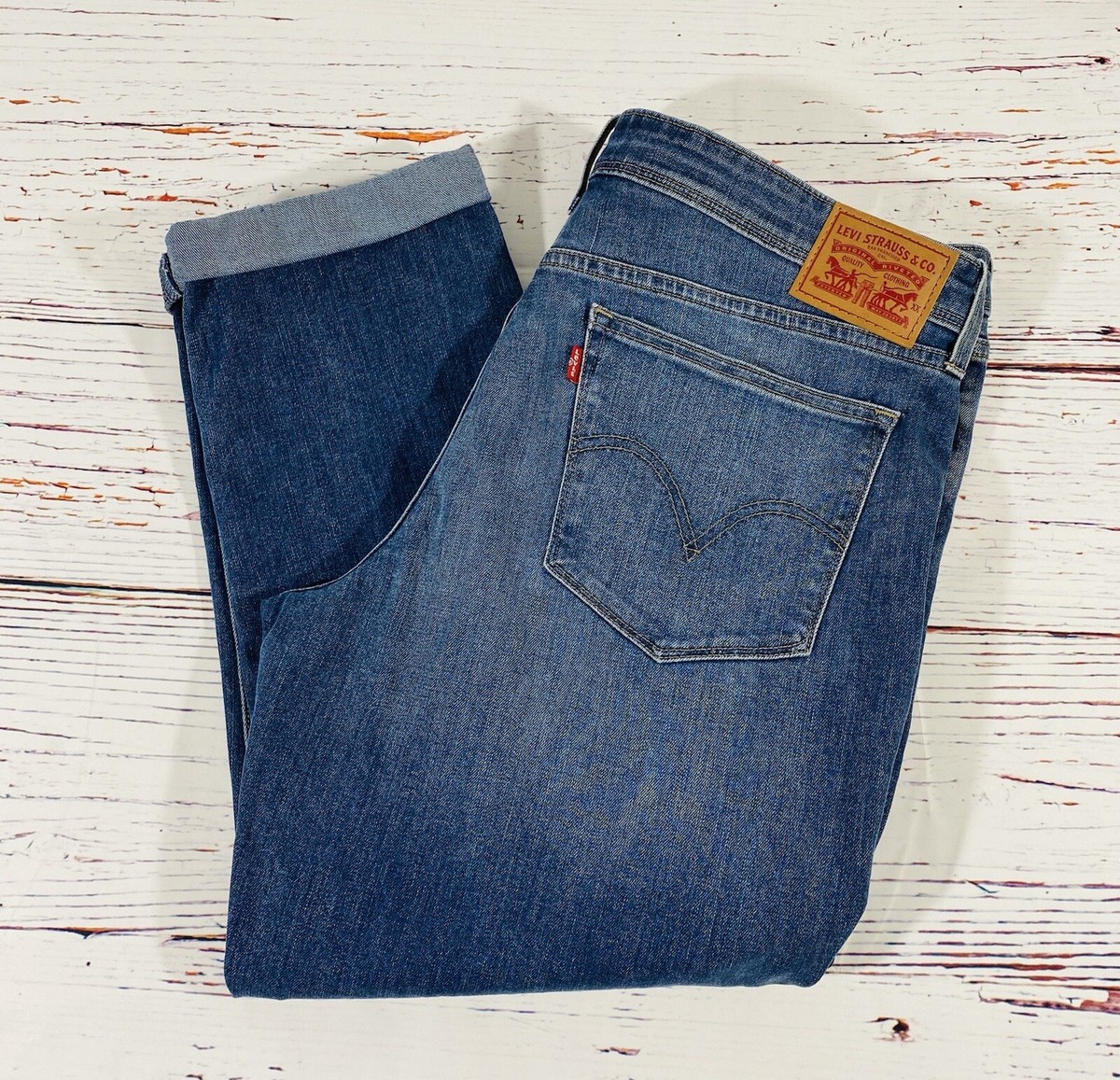Levi's JEANS FOR WOMEN サイン Levis Jeans Womans Sz 33 Tag Classic Tapered Blue Pants 38 X 26
