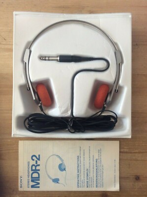 Sony Headphones 1980 MDR-2 w/ Box &Manual Made In Japan vintage