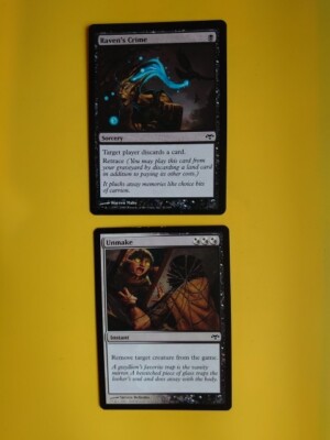 Unmake & Raven's Crime Eventide. Magic the Gathering 2 Karten. Zauberei, Instant