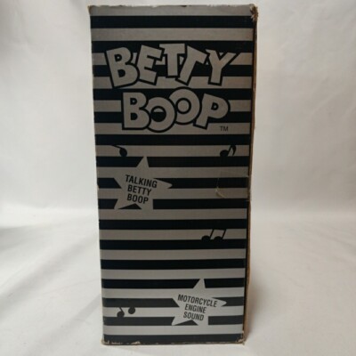 Vintage 1999 Biker Talking Betty Boop Doll on Motorcycle Engine