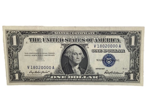 1957 $1 Silver Certificate Serial # V 18020000 A - Picture 3 of 3