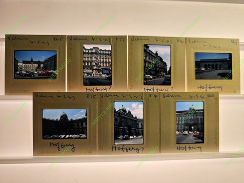 LOT OF 7 ORIGINAL 1967 Hofburg Vienna Austria Cars Auto VW Porsche Street Scene
