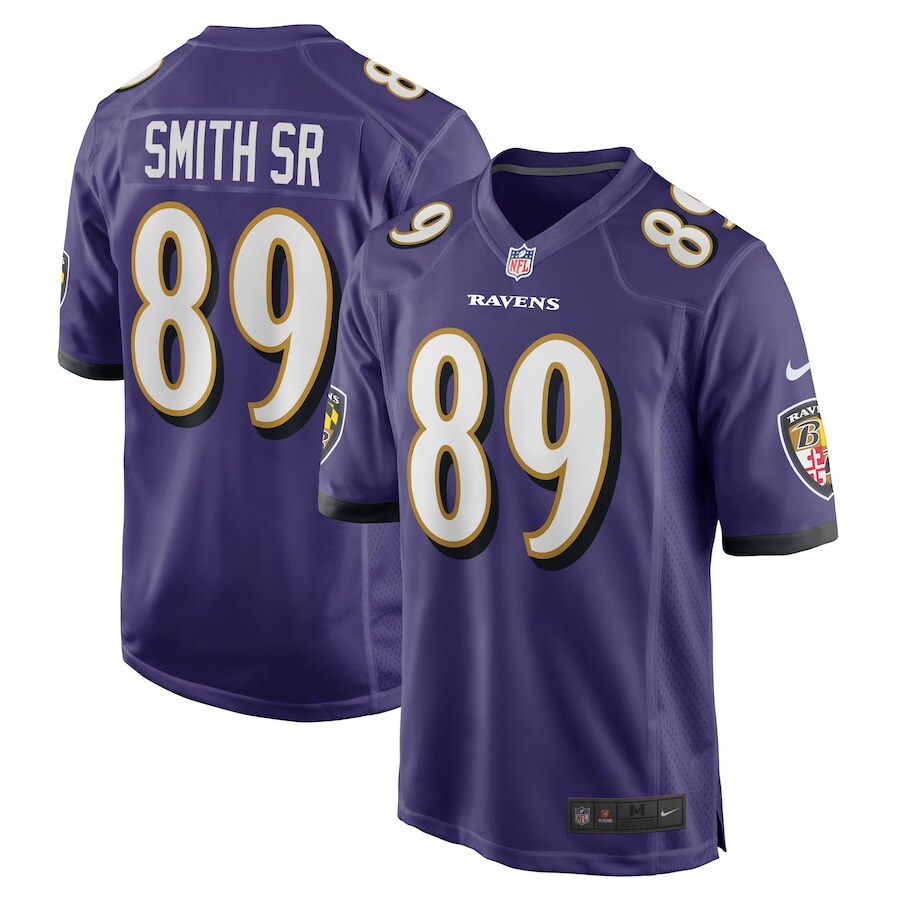 Baltimore Ravens Steve Smith Sr #89 Nike Men's Purple NFL Retired