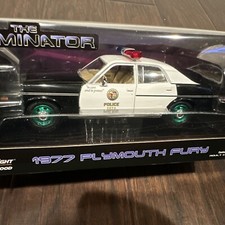 1977 PLYMOUTH FURY POLICE "THE TERMINATOR" 1/24 DIECAST CAR BY GREENLIGHT CHASE