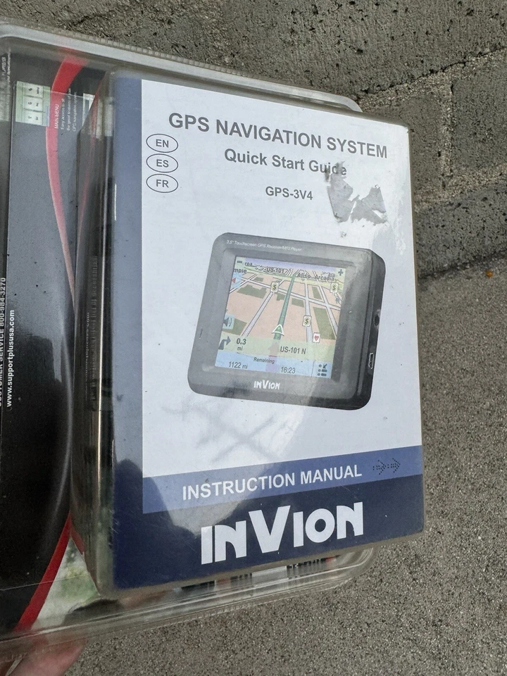 Invion 350 GPS Navigation System MP3 Navteq On Board GPS-3V406-IUS GPS-3V4 NEW - Image 3 of 4
