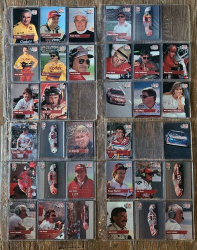 4 pages of pro set race car cards. (#10) *k24  - Picture 1 of 11