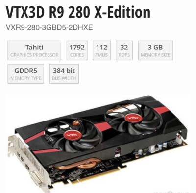 Apple Mac Pro Graphic Card AMD-R9-280X-3GB /Mojave