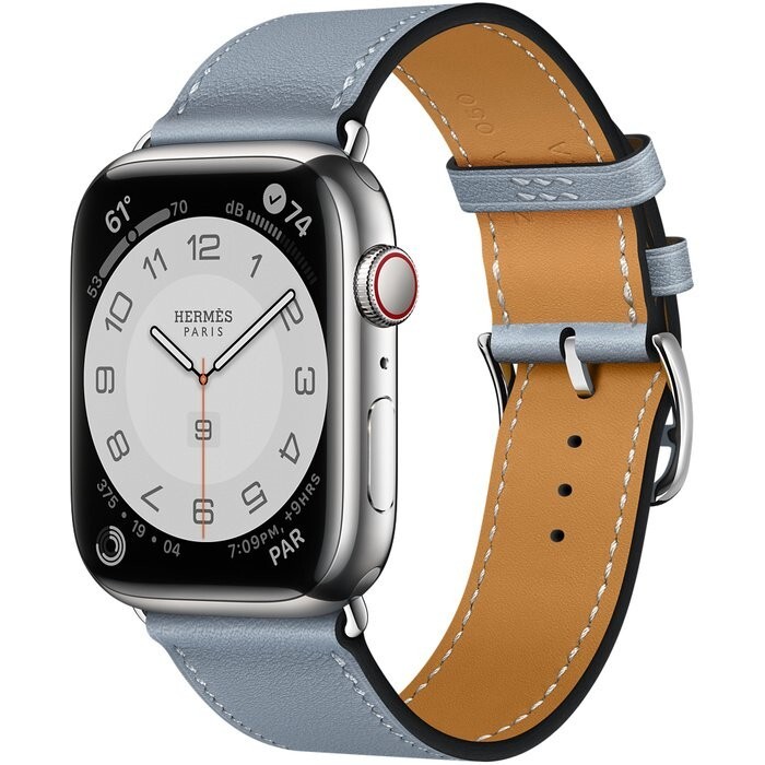 Hermes Apple Watch Single Tour Bleu Lin Gold Plated Hardware Hermes Apple Watch Single Tour Bleu Lin Gold Plated Hardware