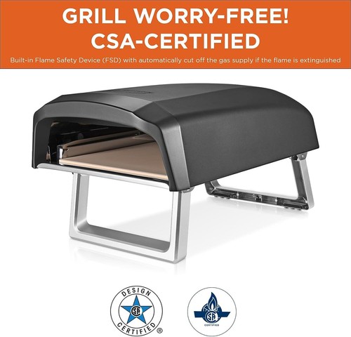 Commercial Chef Pizza Oven - Propane Gas Portable (L-Shaped Burner) - WITH STONE - Picture 5 of 6
