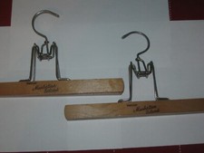 Lot of 2 1950s Pants Wooden Hangers Nevco Manhattan Island 10''  3
