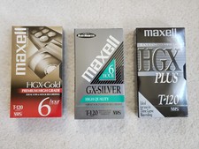 LOT OF 3 -Maxell T-120 VHS HGX-Gold/GX-Silver/HGX Plus Video Cassette Tapes-New