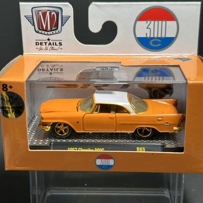 1957 '57 CHRYSLER 300C ORANGE CHASE CAR AUTO-SHOWS R65 M2 MACHINES DIECAST 2021