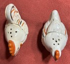 USED VINTAGE Porcelain Roosters Salt & Pepper Shaker Set Corks Intact From Japan — photo 2