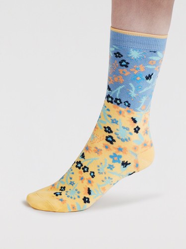 THOUGHT ORGANIC COTTON ANKLE LADIES SOCKS-DAISY DITSY FLORAL SSW040-BNWT - Picture 6 of 7