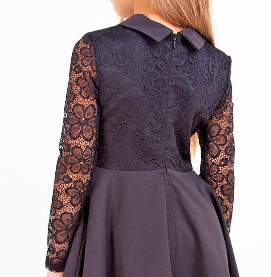 Robe De Soirée Noire En Dentelle Pour Ado Taille L - Marque Mac + Jac, Très Bon état