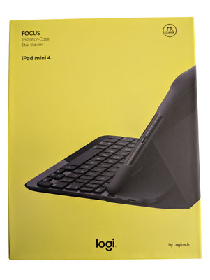 Neue Logitech Focus Tastatur Hülle für iPad Mini 4 schwarz - Französische AZERTY Tastatur