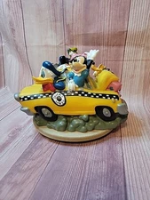 Vintage Disney Mickey Mouse Fab 5 Ducki Cab Co. Coin Piggy Bank Replaced Stopper