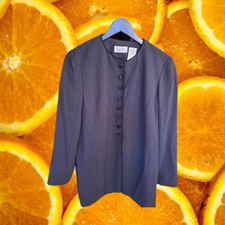 Liz Claiborne Black With Velour Trim and Buttons Blazer Size 6