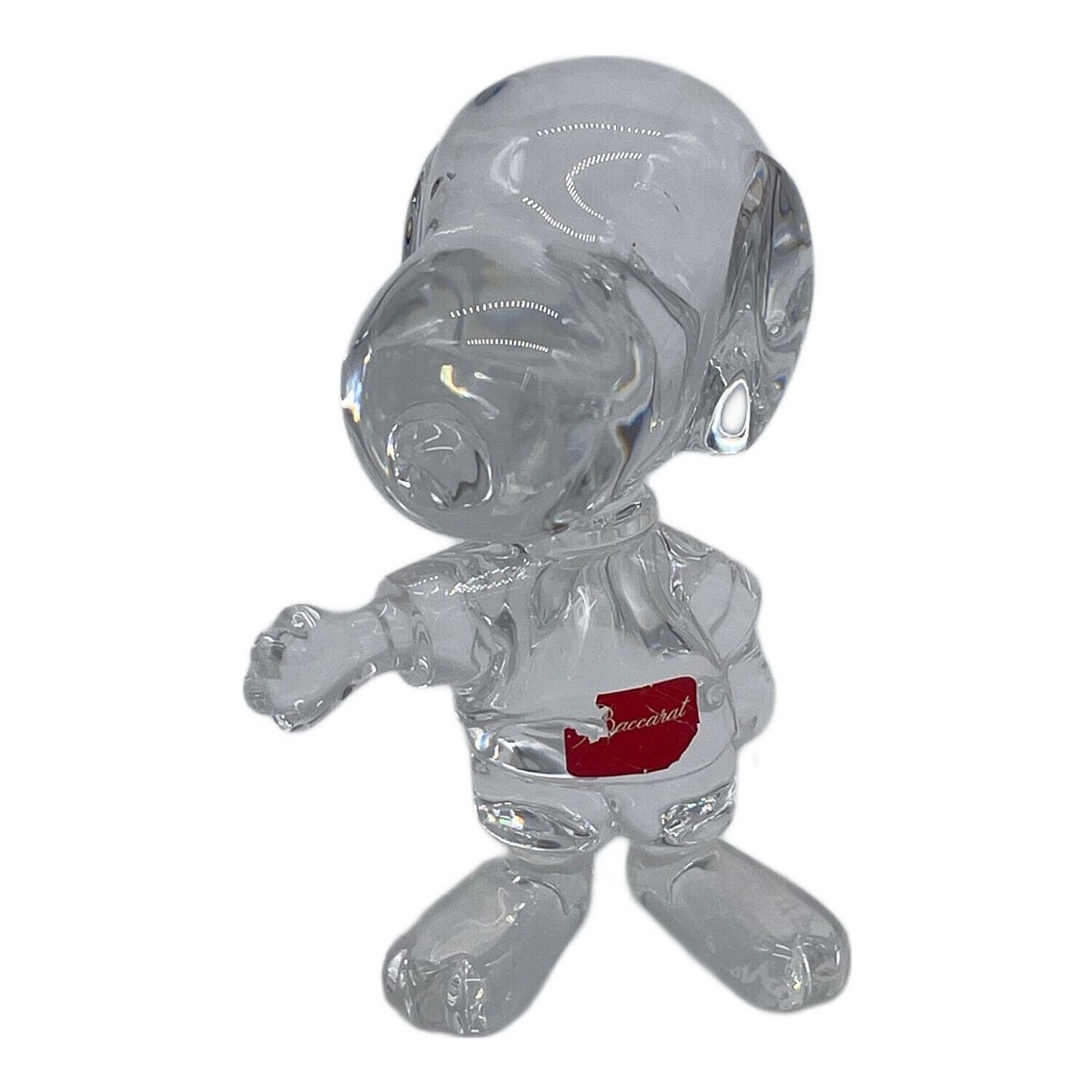 Baccarat Welcome Snoopy Peanuts Crystal Object Figure Clear