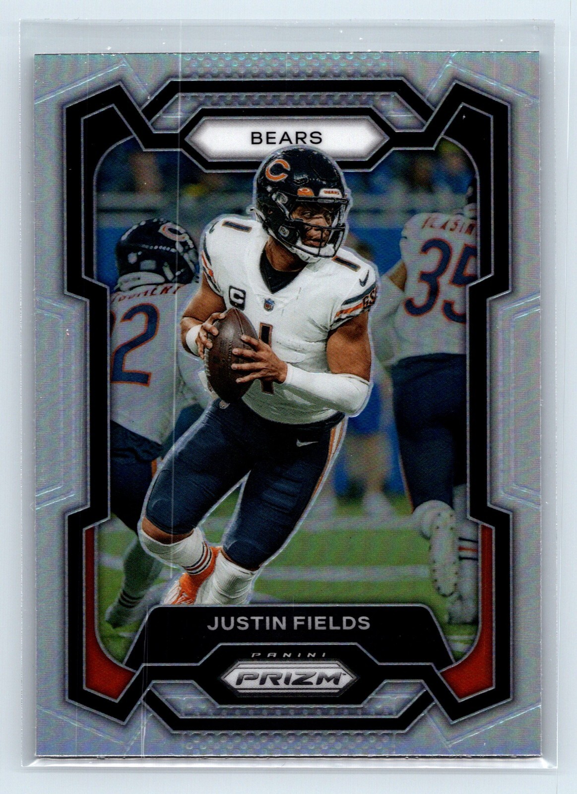 2023 Panini Prizm Justin Fields Silver Prizm #48 Chicago Bears Football NFL Holo