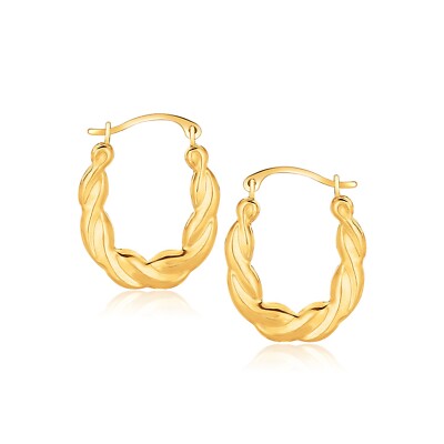 Oval gedrehte Creolen 10 Karat Gelbgold