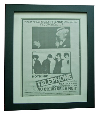 TELEFON+AU COEUR DE LA NUIT+PLAKAT+ANZEIGE+SELTEN ORIG 1981+GERAHMT+EXPRESS WORLD SHIP