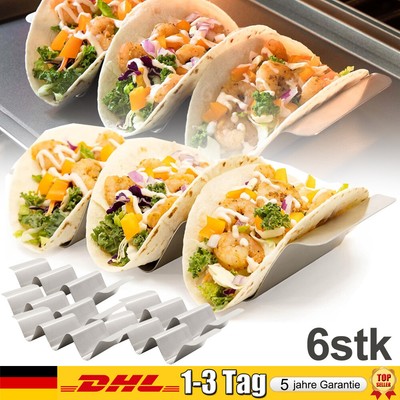 6er Set Taco-Halter aus Edelstahl, auch als Brezelständer nutzbar