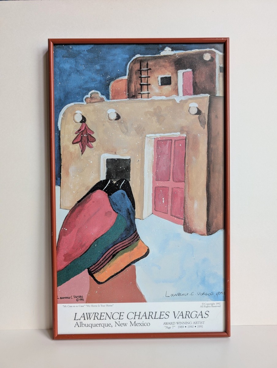 Vtg Lawrence Charles Vargas Signed Southwest Art 1992 