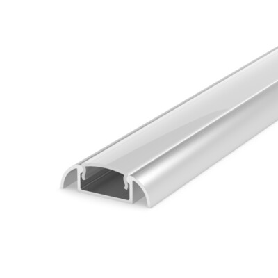 2m Aufputz E4 LED Profil Strangpresskanal silber eloxiert, Diffusorleiste