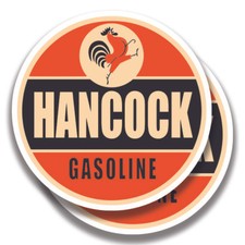 HANCOCK GASOLINE DECAL Vintage Style 2 Stickers Bogo Car Window Bumper Truck