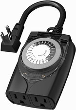 Outlet Timer,24Hr Mechanical Outdoor Timer for Pool Pump, Plug in Timer Waterpro