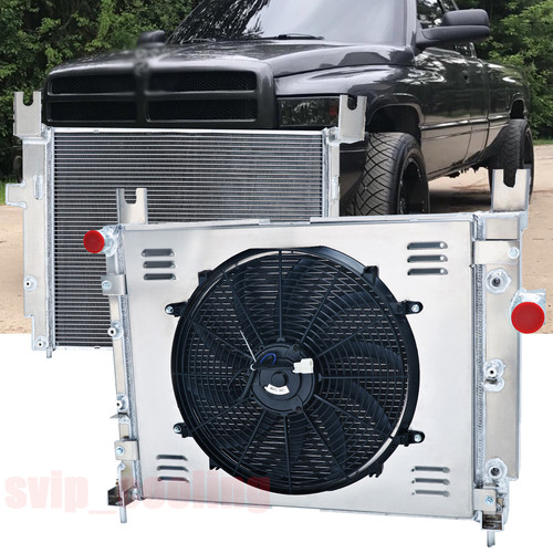 3Row Radiator Shroud Fan For 2000-2004 02 Dodge Durango Dakota 3.7/3.9 ...