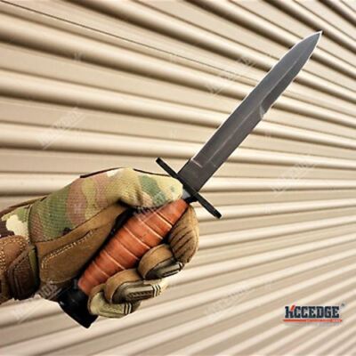 11 3/4'' FIXED BLADE WWII M3 BAYONET TRENCH KNIFE + SCABBARD w/ Wire Hook