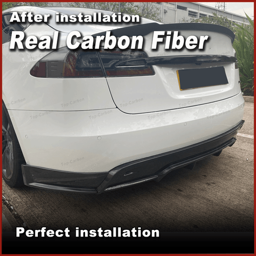 Spoiler diffusore posteriore in carbonio per Tesla Model S 2012-2015 - Foto 4 di 10