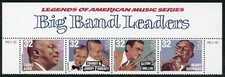 US Scott #3096-3099 Big Band Leaders TOP PLATE Strip of 4 MNH***FREE SHIP****